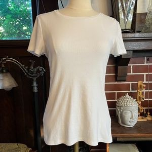 Vintage Boden White Cotton Fitted Tee, T-Shirt, UK Size 12, US Size 8